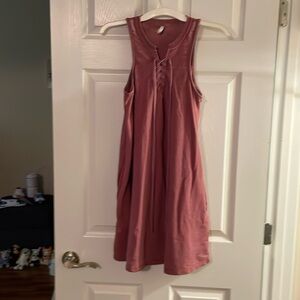 Mauve dress with lace up front